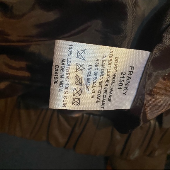 Chocolate brown leather jacket, S - Picture 5 of 6